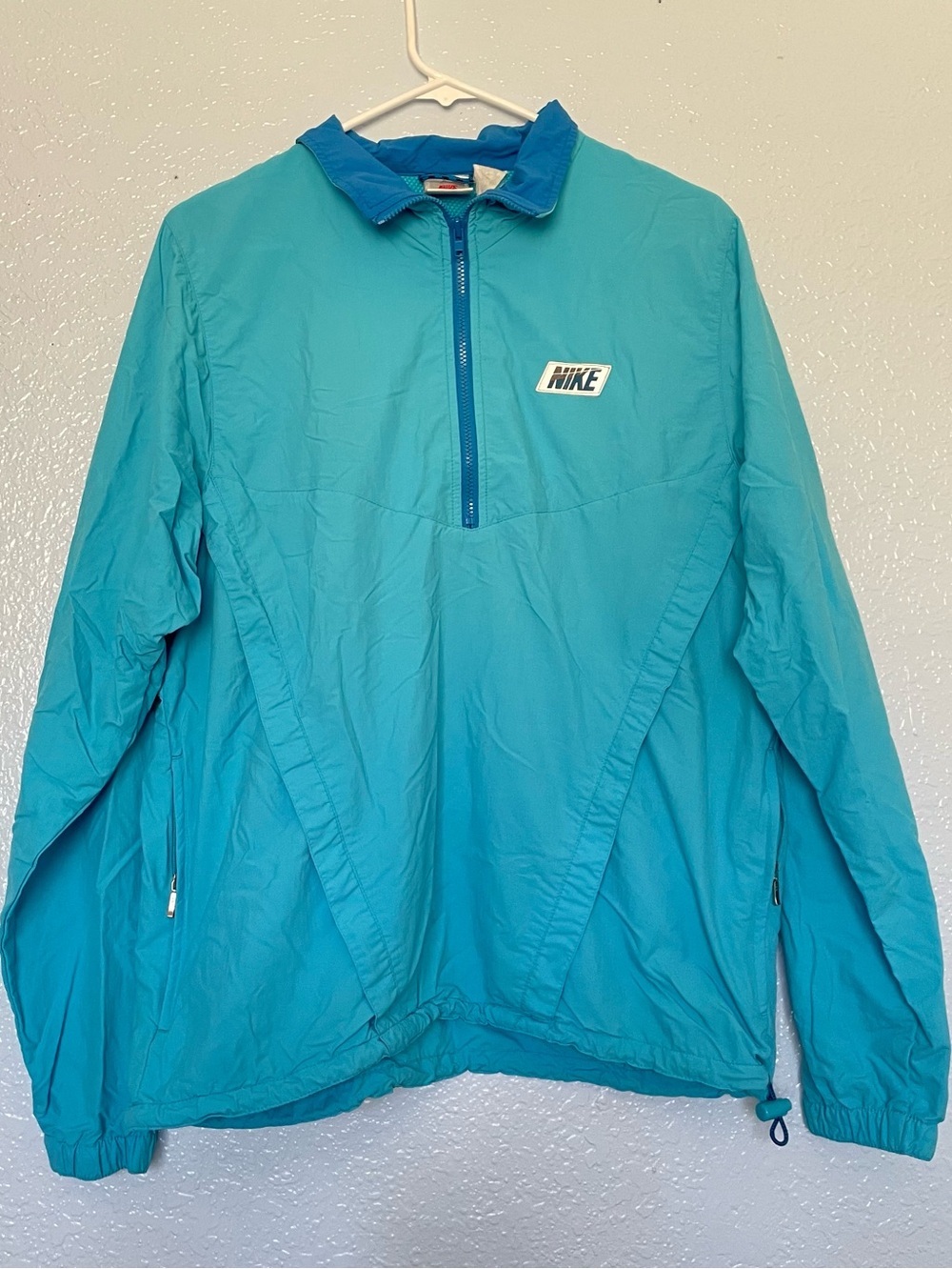 Vintage Nike Men's Teal Windbreaker Half-Zip Pullover